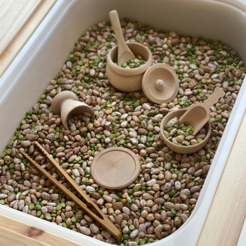 Montessori Waldorf Wooden Sensory Bin Tools Standard Starter Kit - Picture 3 of 6